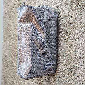 Metallic Silver make-up travel bag